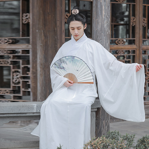 汉唐烟云明制圆领袍打底中衣直裰汉服男女通用春秋道袍直裾棉内搭