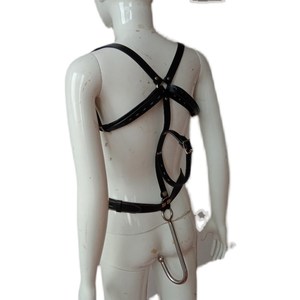 新款 奴外出弯腰任务连体束缚强制直身拘束带肛钩肛塞龟甲缚玩具