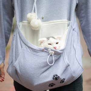 可以放宠物的衣服 宠物猫卫衣出行装大口袋外出溜猫神器春秋款