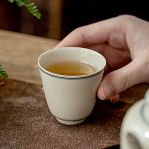 草木灰釉功夫茶杯品茗杯手工陶瓷喝茶杯子单个主人杯日式家用茶盏