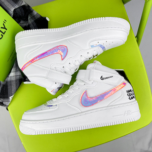 官网回力镭射高帮运动板鞋aj空军一号男冬季小麦色变色龙aj鞋