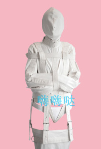 自缚拘束衣捆绑紧缚衣服帆布系列透气不热牢固束缚开腿另类玩具