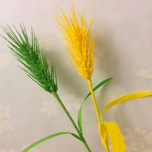 皱纹纸麦穗纸艺diy手工纸花材料包创意纸艺花抖音同款卷边褶皱纸