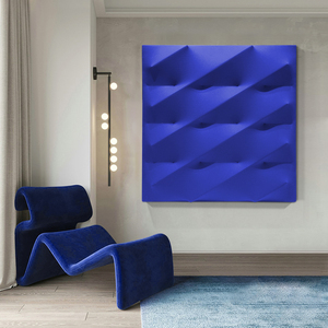 克莱因蓝色3d立体壁画日式办公室入户玄幻装饰画极简高档餐厅挂画