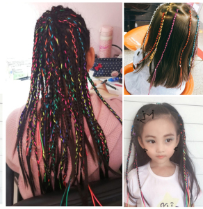 编发彩绳脏辫七彩色发绳辫子儿童街舞女生编发神器彩带编头发绳子