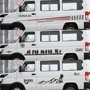 适用于南京依维柯得意车身拉花 宝迪房车车贴彩条装饰全车贴贴纸