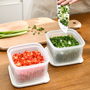 葱花保鲜盒冰箱收纳盒食品级装葱姜蒜沥水密封厨房水果分类整理盒