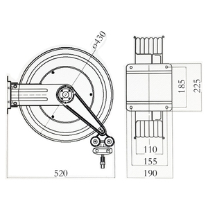 深圳15米双臂加强型伸缩水管卷管器 4分管弹簧回收高压卷盘气鼓