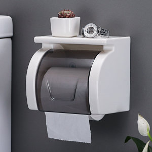 卫生间防水纸巾盒浴室免打孔壁挂式卷纸盒厕所吸盘卷纸筒卷纸架子