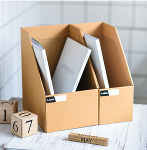 办公室纸质文件盒桌面置物架立式纸盒书立盒书本收纳档案资料书架