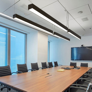 办公室长条吊灯长方形条型线性灯现代简约明亮会议室工作室线条灯