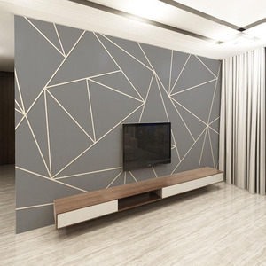 北欧新款几何电视墙背景墙壁纸立体装饰客厅影视墙布墙纸壁画线条