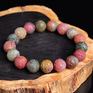 天然盐源玛瑙手链雕刻单圈手串男女款饰品生日情人节礼物