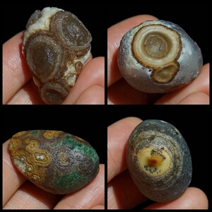 天然戈壁玛瑙原石眼睛石天珠戈壁玛瑙浮雕眼睛石单颗原石天珠