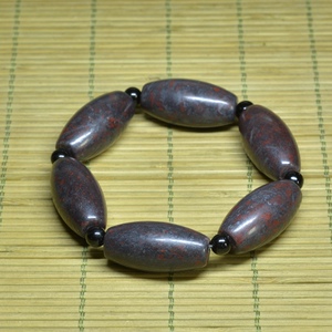 4#天然疑似陨石手链陨石手链红色伊丁陨石勒子珠男士手钏长珠