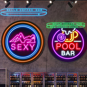 酒吧墙面装饰画发光霓虹灯ktv挂画夜店包厢墙饰音乐清吧酒馆壁画