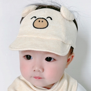 婴儿帽子夏款遮卤门帽夏护头囟帽夏季宝宝护脑门心发带小月龄遮阳