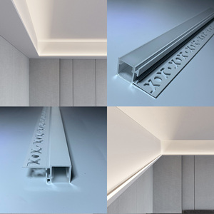 天花吊顶单边线性灯客厅回型免开槽灯带线型灯铝槽明装洗墙线形灯