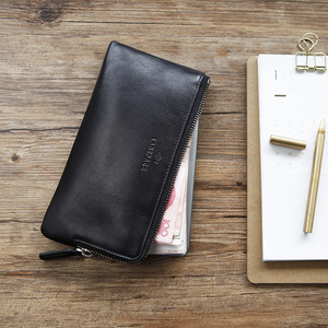 意尔康特惠蓝皮具 男女士长款拉链钱包真皮手拿 可放手机钱包大容