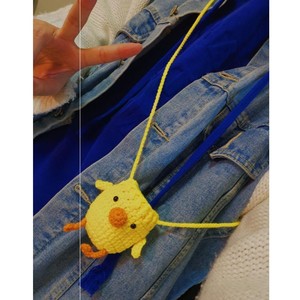 抖音同款蛋袋小鸡鸡针织编织手工网兜鸡蛋装的袋子黄小鸡可爱毛线