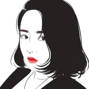 【兔子李】个性黑白酷真人照片转二次元动漫头像定制手绘设计