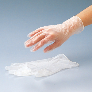pvc一次性手套9-2400-01聚氯乙烯树脂防护无粉手套glove日本asone