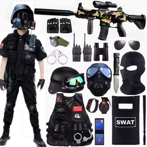六一儿童特种兵套装战狼玩具枪男童军装仿真cs特警衣服小警察装备