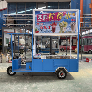 定制电动小吃三轮奶茶柠檬水饮品餐饮特色夜市摆摊餐车移动流动车