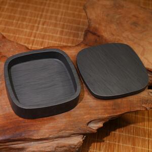 歙砚原石带盖砚台 宋式圆边墨海 学生实用砚台 单打墨海 优端砚