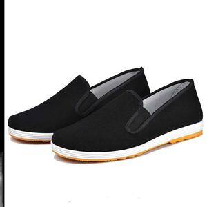 上海花园运动式山西轻便小花后生工作工作上脚蹬透气休闲黑色布鞋