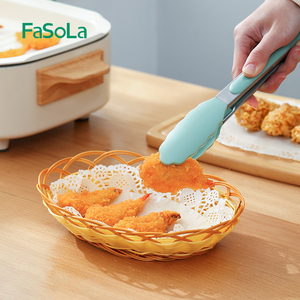 FaSoLa花边纸垫吸油纸厨房家用烘焙点心圆形油炸披萨花底小吃垫纸