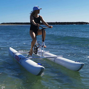 单人双人水上充气自行车橡皮钓鱼景点游船观光脚蹬休闲船水上设备