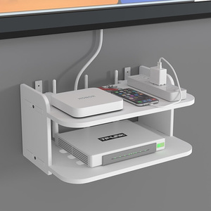 座机电话放挂壁架路由器极散热器路由器置物架免打支孔托架窄架子