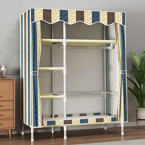 不锈钢衣柜 衣橱布衣柜定制 加固简易钢管加厚 金属钢架组装家用