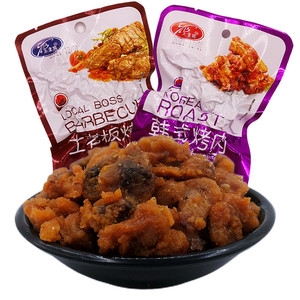 土老板韩式烤肉奥尔良味糖醋味带骨鸡肉鸭肉粒辣味休闲零食品包邮