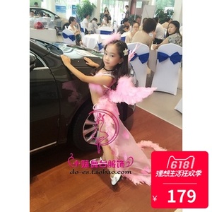 维秘比基尼儿童羽毛内衣比基尼羽毛内衣泳衣模特走秀比赛女童泳衣