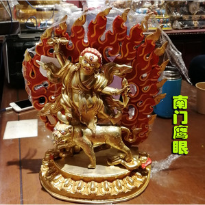 忿怒 愤怒莲师 金刚铠甲 尼泊尔纯铜鎏金佛像 多吉卓列 多杰卓洛
