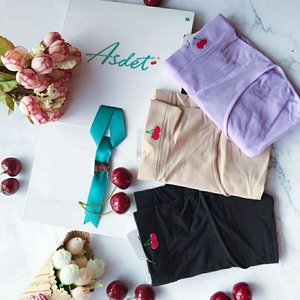 娅茜优艾樱桃坚果裤银纤维裸氨女士中高腰plus透气抗菌氨坚果内裤