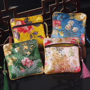 新中式古风锦囊袋饰品首饰收纳袋子佛珠收方形拉链包装袋