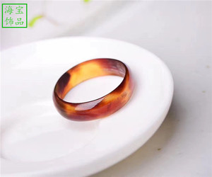 海南仿玳瑁色戒指指环 豹纹闭口细对戒尾戒 复古宫廷时尚辟邪饰品