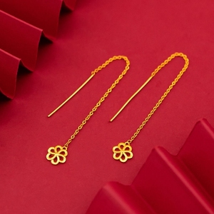 黄金耳线纯金周大福