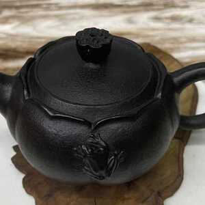 紫墨湘玉茶壶 庄惠东手工莲花壶石壶 功夫茶具天然养生壶中式石.