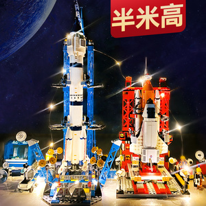 中国积木男孩拼装益智玩具航天飞机火箭模型军事系列儿童生日礼物