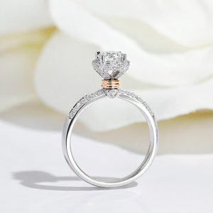 gia裸钻石1克拉心形love绽放四爪18k金钻戒女50分戒托定制80戒指