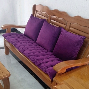 实木沙发垫四季通用长条垫子坐垫老式木质三人位座垫红木棉垫加厚