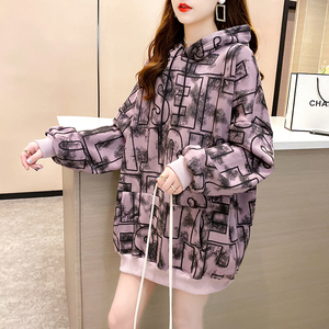 张庭同款卫衣欧贝妮三角衣柜店铺大f小z韩系女装新款连帽长袖宽松