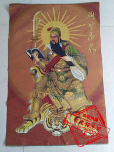 宗教刺绣画 关羽关公画像 唐卡画 关老爷神像 关圣帝君图 装饰画