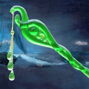 白蛇缘起发簪古风珠钗叉儿童发插张孔雀女簪子同款简约古典头饰2人