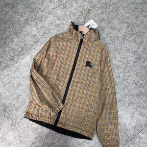 巴宝莉男装秋冬大码时尚格子新款防晒衣青年外套男秋季潮牌连帽透