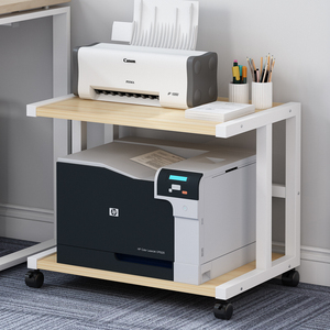 桌下打印机置物架可移动双层落地支架办公室桌面家用储物收纳层架